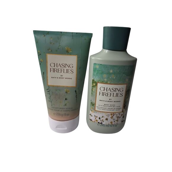 Rare Bath & Body Works Women's 2pcs Set of Chasing Fireflies Wash & Creamy Scrub - Picture 1 of 4